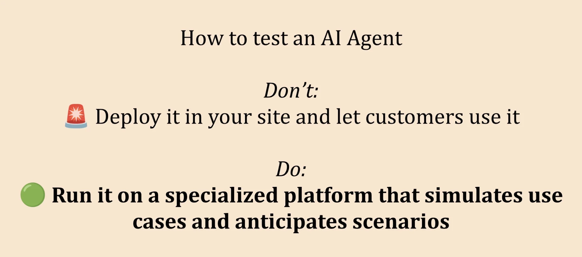 How to test an Al Agent
