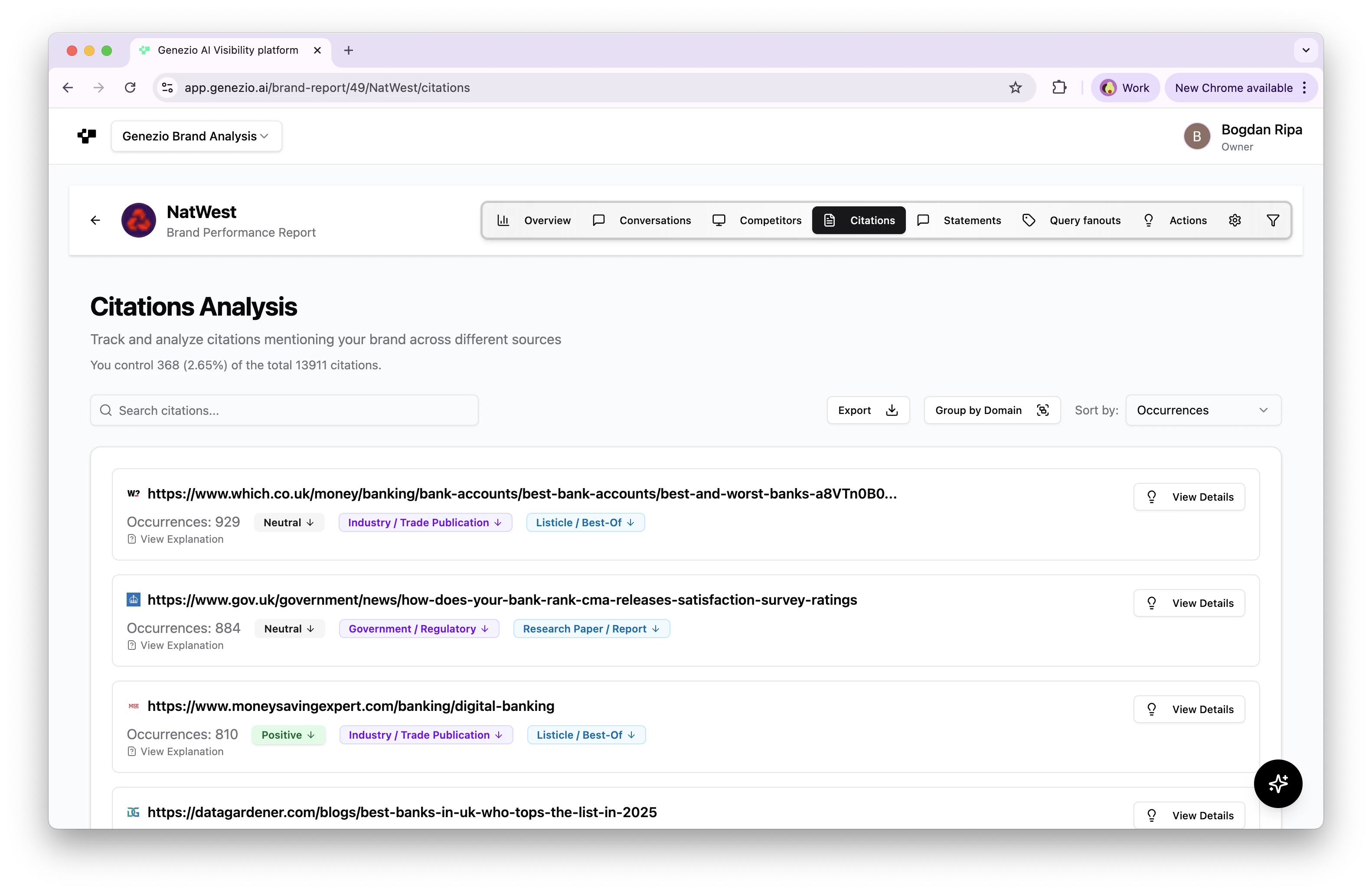 Automated citations categorization Automated citations categorization